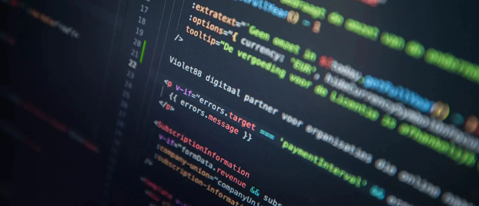 Photo of source code used in website development